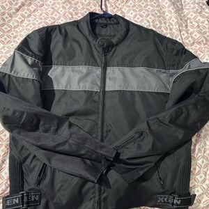 Sleek Black and Gray Motorcycle Jacket Nexgen